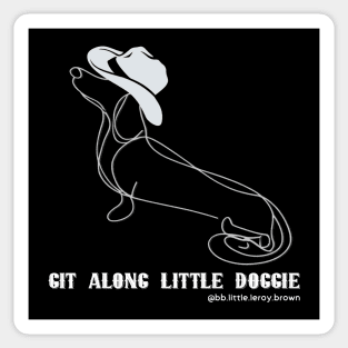 Git A Long Little Doggie (WHITE) Single Line Art Design Sticker